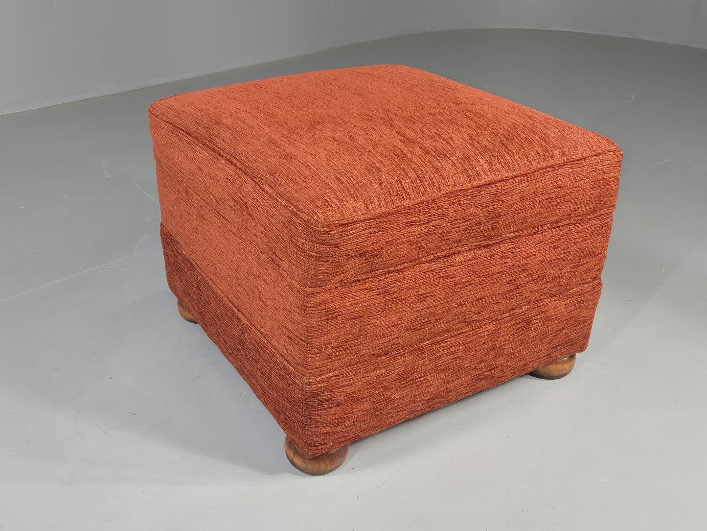 Vintage Chenille Footstool With Built In Storage  EB11660