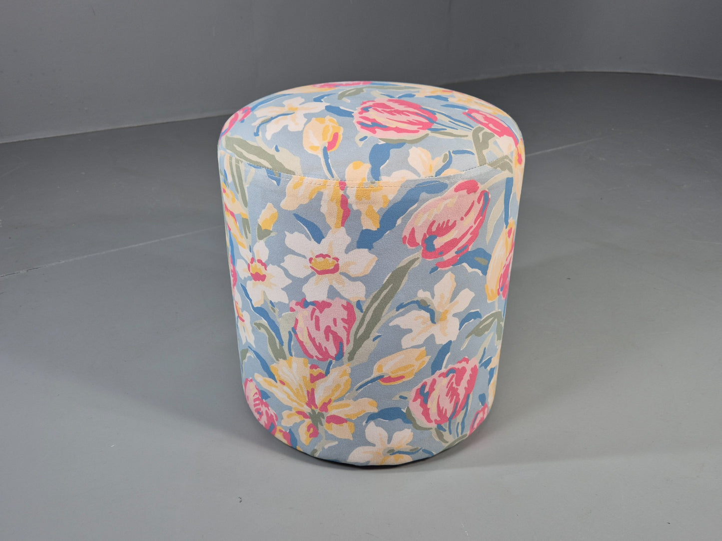 Vintage Pill Stool in Laura Ashley Tulips Material 1990s Vintage EB12535