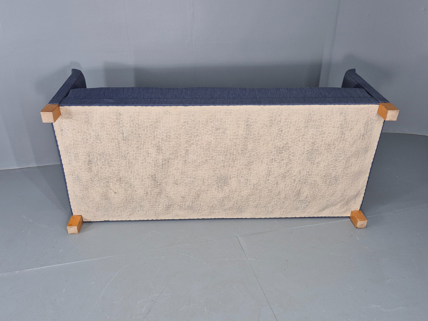 Vintage Danish Mid Century 3 Seater Sofa Original Blue Wool 1950s Retro EB12371