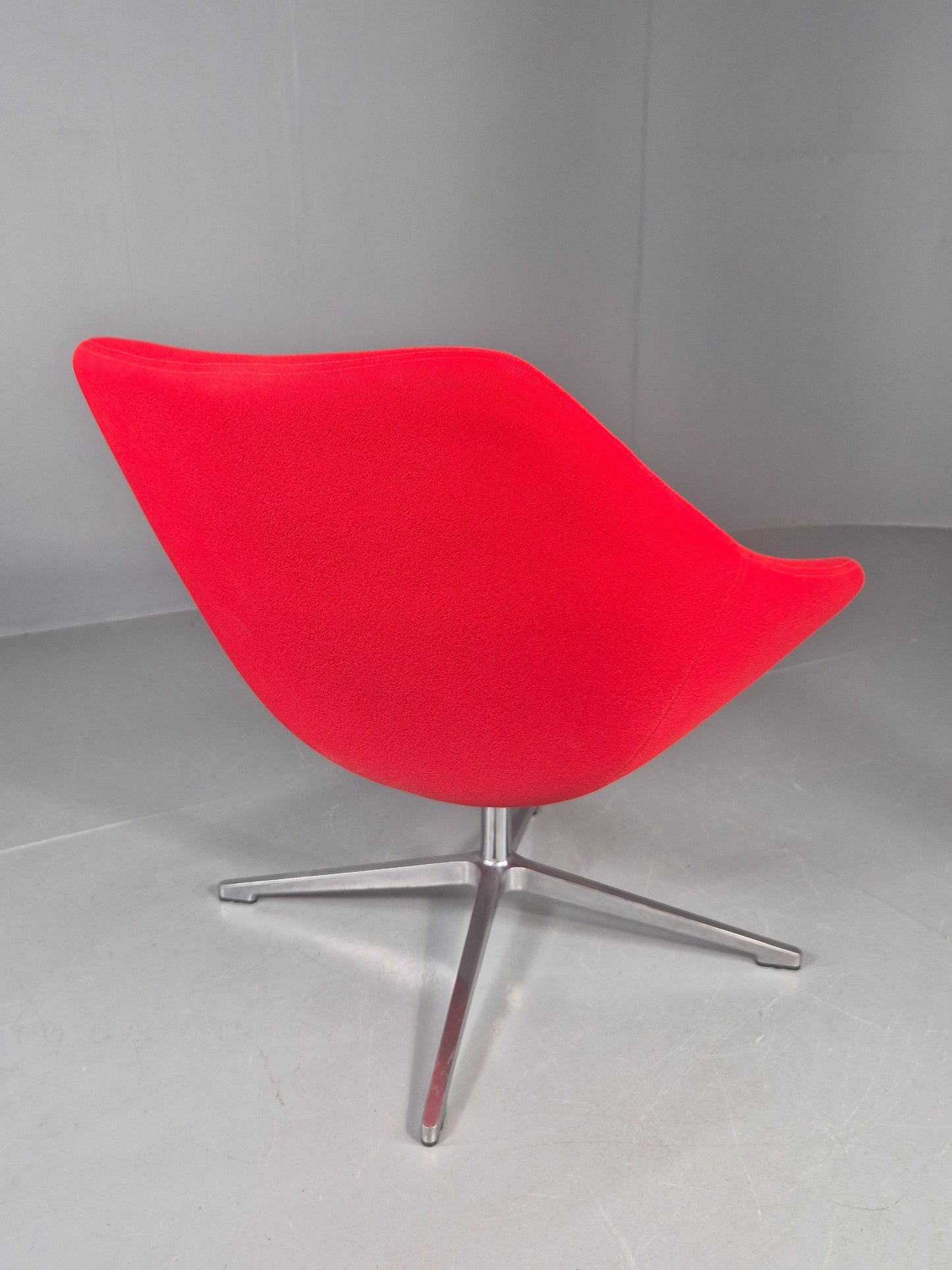 Vintage Allermuir Open Range Swivel Chair Red Fabric EB12247