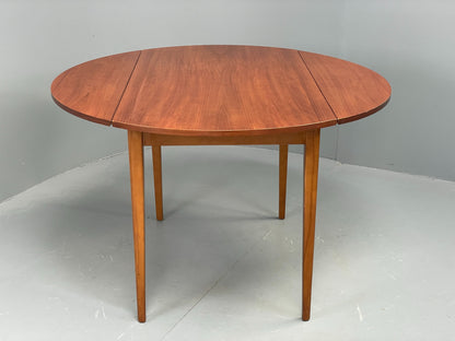 Vintage 1960s Teak Table Drop Leaf Kitchen Circular Retro Mid Century EB12496