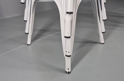 10 Off White Tolix Stlye Stacking Chair VG Condition Vintage Industrial EB12580