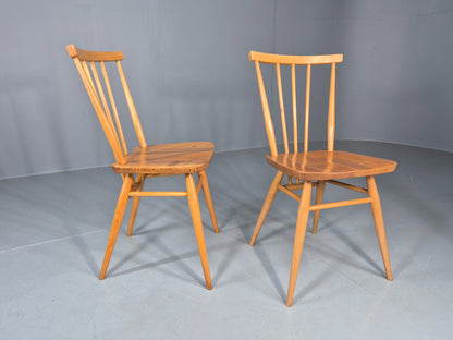2 Vintage Ercol 391 Dining Chairs beech and Elm 1960s Retro EB12234