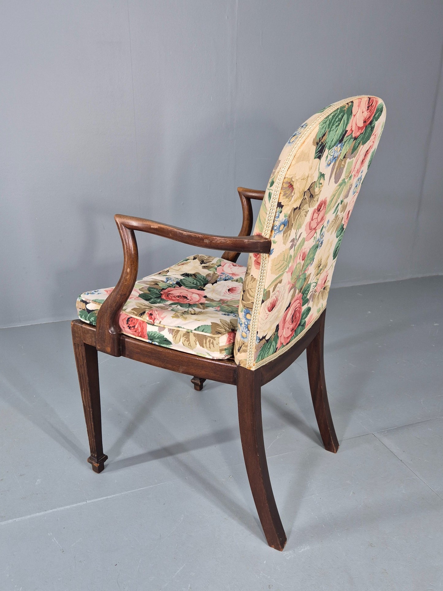 Vintage Parker Knoll Armchair in Floral Cotton Print 1950s Retro EB12536