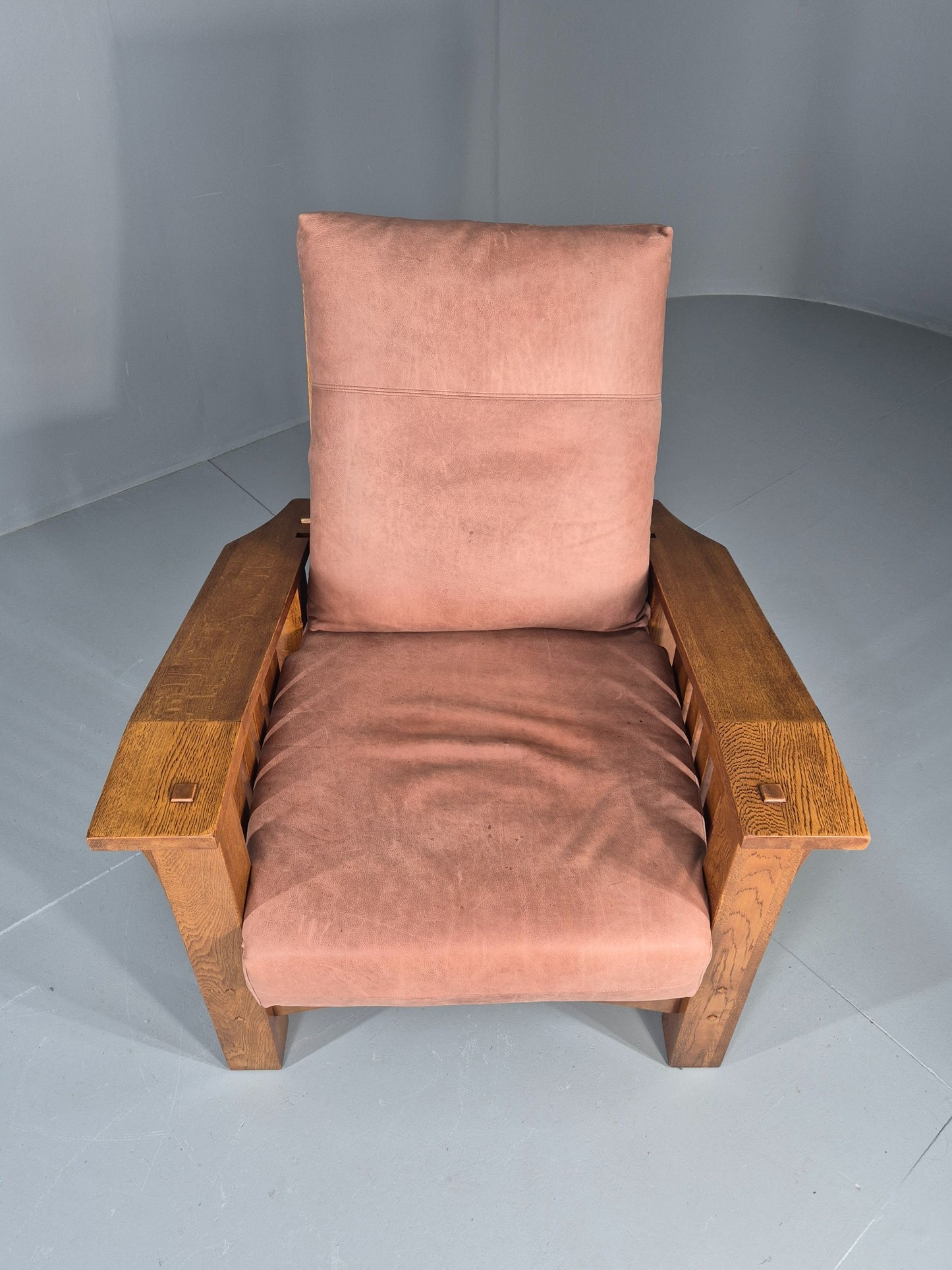 Vintage Stickley  Mission Chair Leather Upholstery Arts and Crafts Oak EB12483