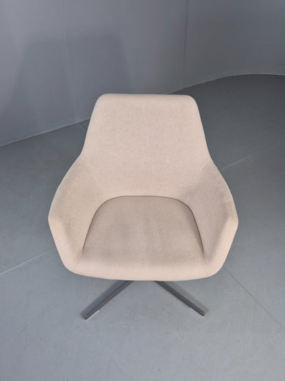 Vintage Swivel Tub Chair Hitch Mylius Modern Design Retro Cream EB12848