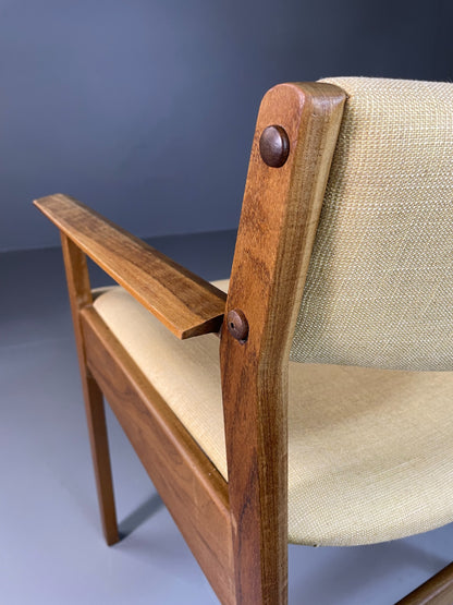 Vintage Mid Century Desk Elbow Chair Danish Teak Retro 1960s EB06348