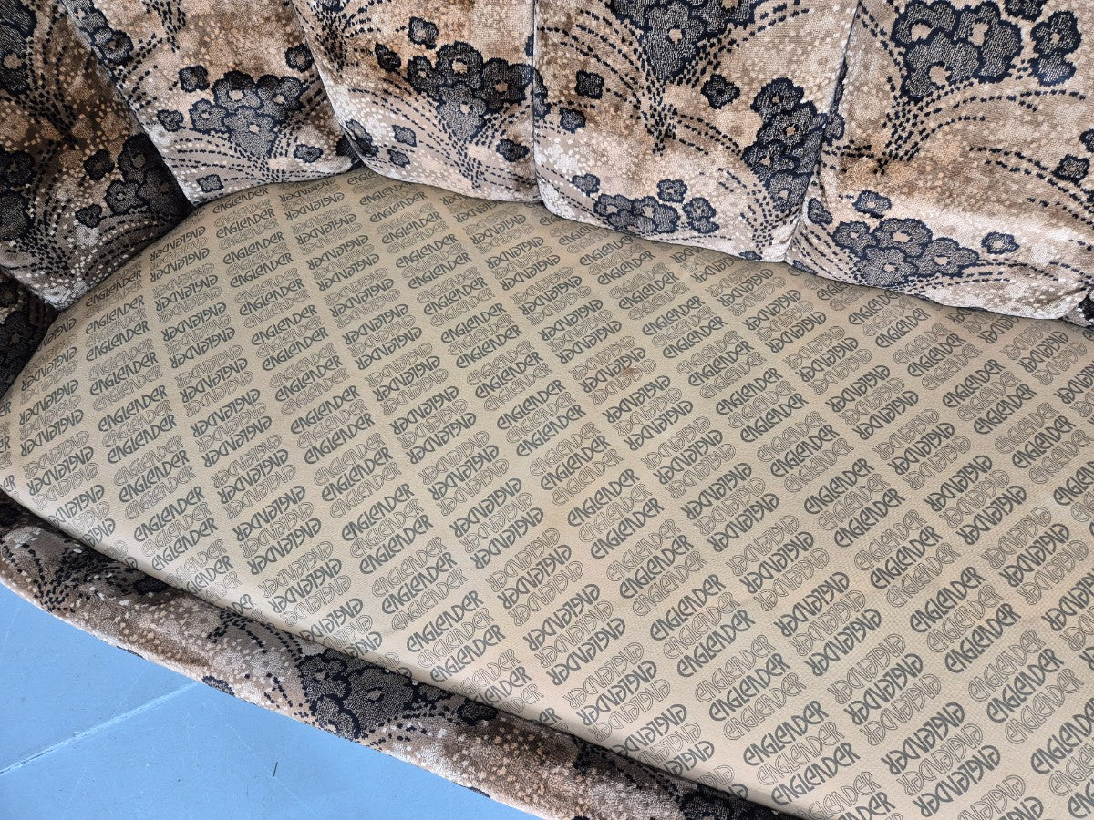 Vintage 1970s 3 Seater Englender Sofa Floral Browns Original Condition EB12272