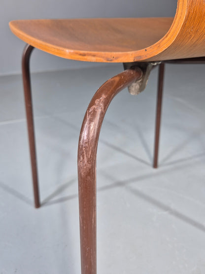 Vintage Danish Industrial Chair Oak Faced Ply 1970s Retro  EB13069