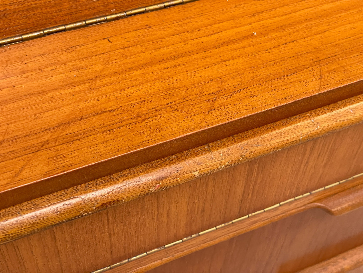 Vintage Teak Writing Desk Bureau 1960s Mid Century Retro Chest Drawers EB12829