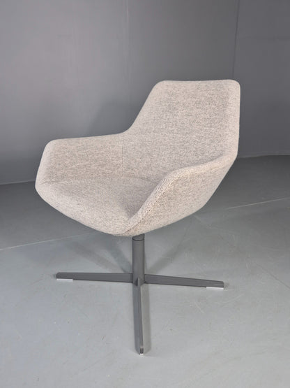 Vintage Swivel Tub Chair Hitch Mylius Modern Design Retro Cream  EB12842