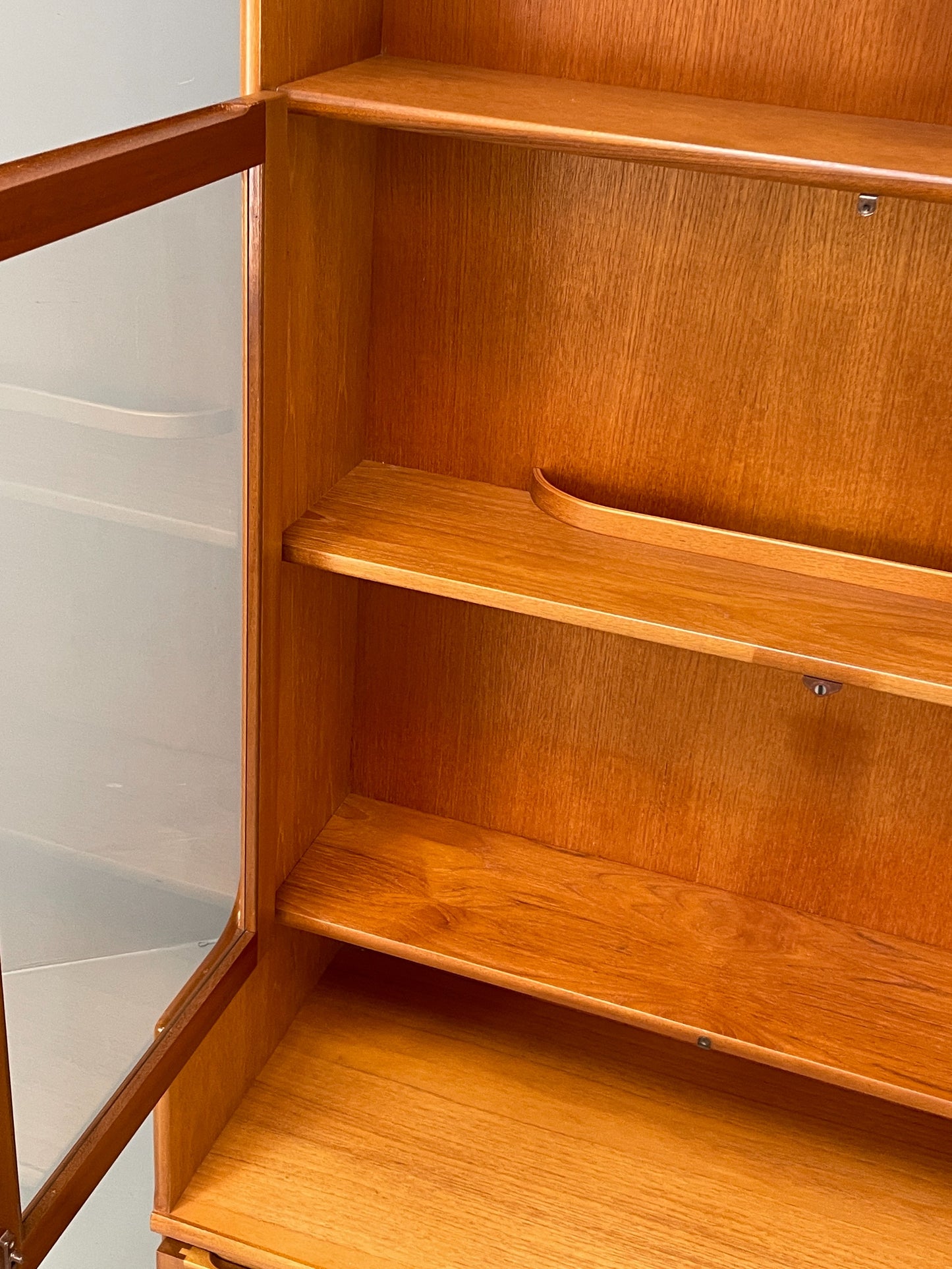 Vintage Nathan Wall Unit Teak Squares 1970s Retro Shelving Glazed EB11968