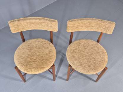 10 Vintage G Plan Dining Chairs Circle Seat Model Teak Frames Chenille EB12027