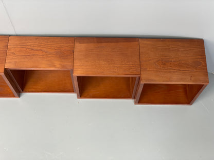 Floating Teak Cube Shelving Wall Mounted Custom Made Vintage Retro EB12300