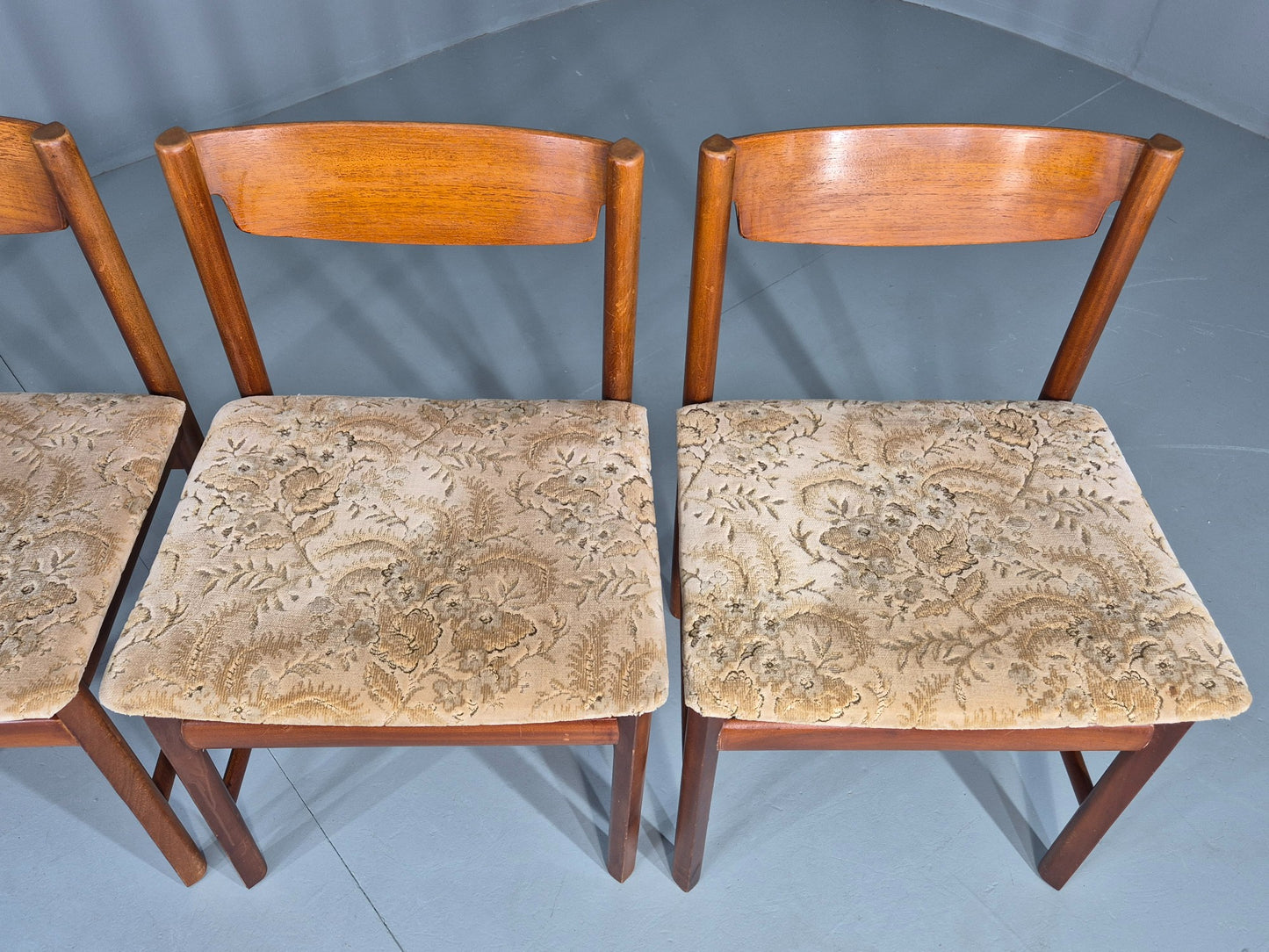 4 Vintage Teak Dining Chairs White and Newton 1960s Retro MCM EB12254
