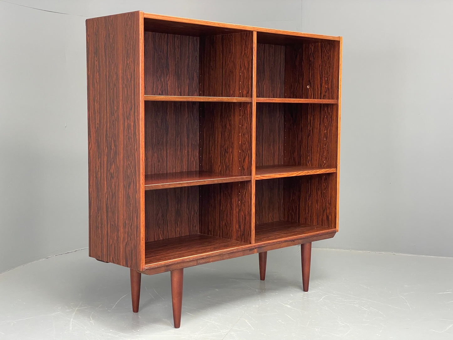 Vintage Danish 1970s Bookcase Mid Century Shelving Retro Darkwood EB12067