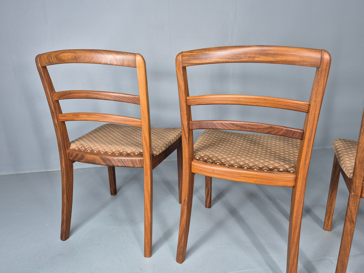 4 Vintage G plan Dining Chairs  Ladder Back Original Seats Teak 1970s EB12174