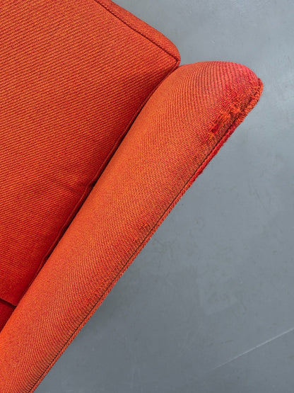 Vintage Mid Century Red Wingback Armchair Danish Design 1960s Retro EB12120