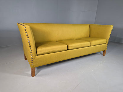 EB7113 Vintage Danish 3 Seat Sofa Yellow Green 1960s MCM Rtero M3SS