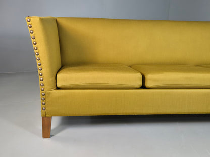 EB7113 Vintage Danish 3 Seat Sofa Yellow Green 1960s MCM Rtero M3SS