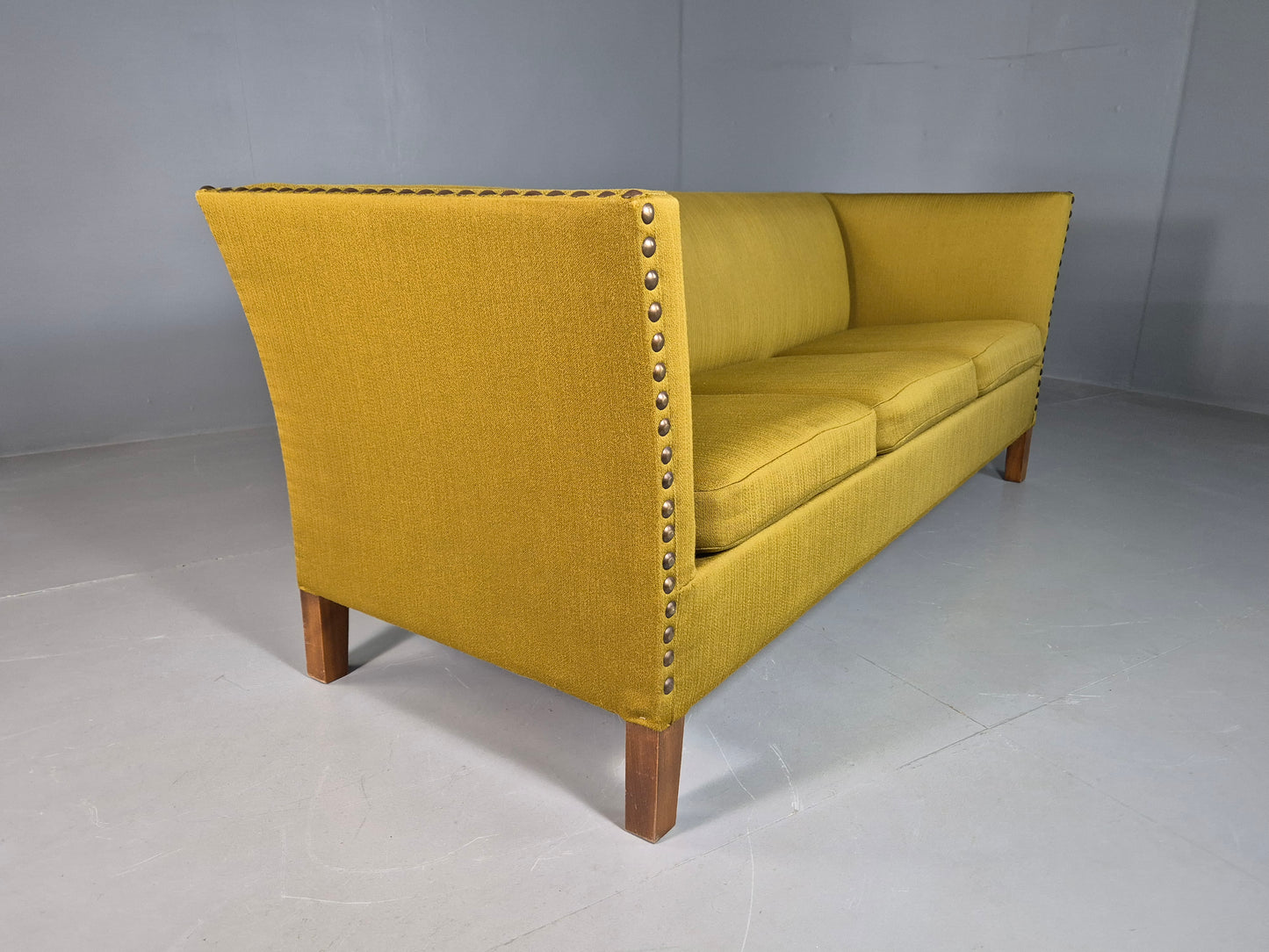 EB7113 Vintage Danish 3 Seat Sofa Yellow Green 1960s MCM Rtero M3SS