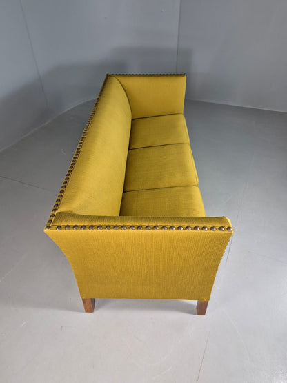 EB7113 Vintage Danish 3 Seat Sofa Yellow Green 1960s MCM Rtero M3SS