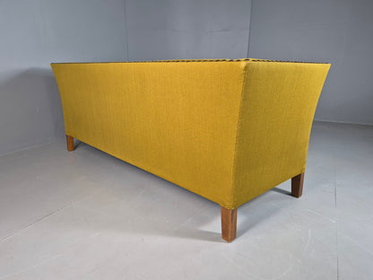 EB7113 Vintage Danish 3 Seat Sofa Yellow Green 1960s MCM Rtero M3SS