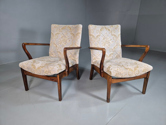 EB7307 2 Vintage Lounge Chairs Parker Knoll 754 Wood Frame 1960s Retro MCM  MNOR