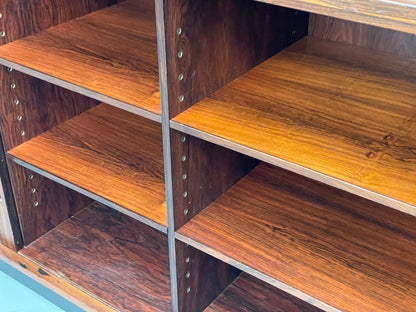Vintage Danish Wall Unit Mid Century 1960s Tambour Shelving Cabinet Retro 13101