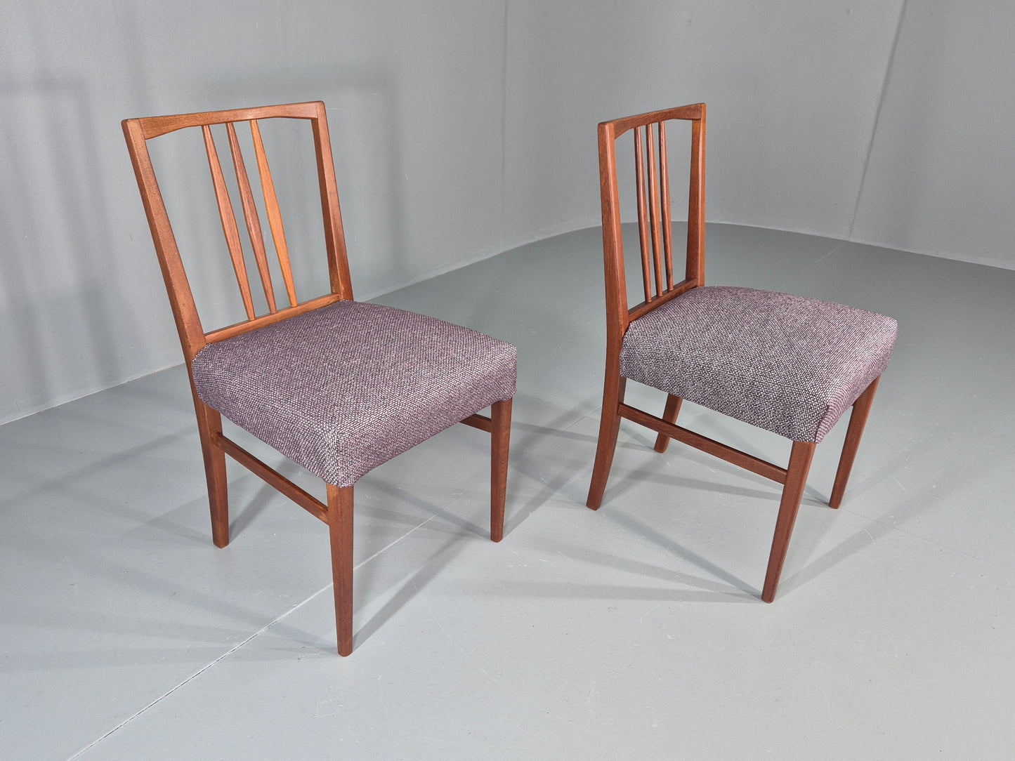 2 Vintage Gordon Russell Dining Chairs New Covers Teak Frames Retro MCM  EB12470