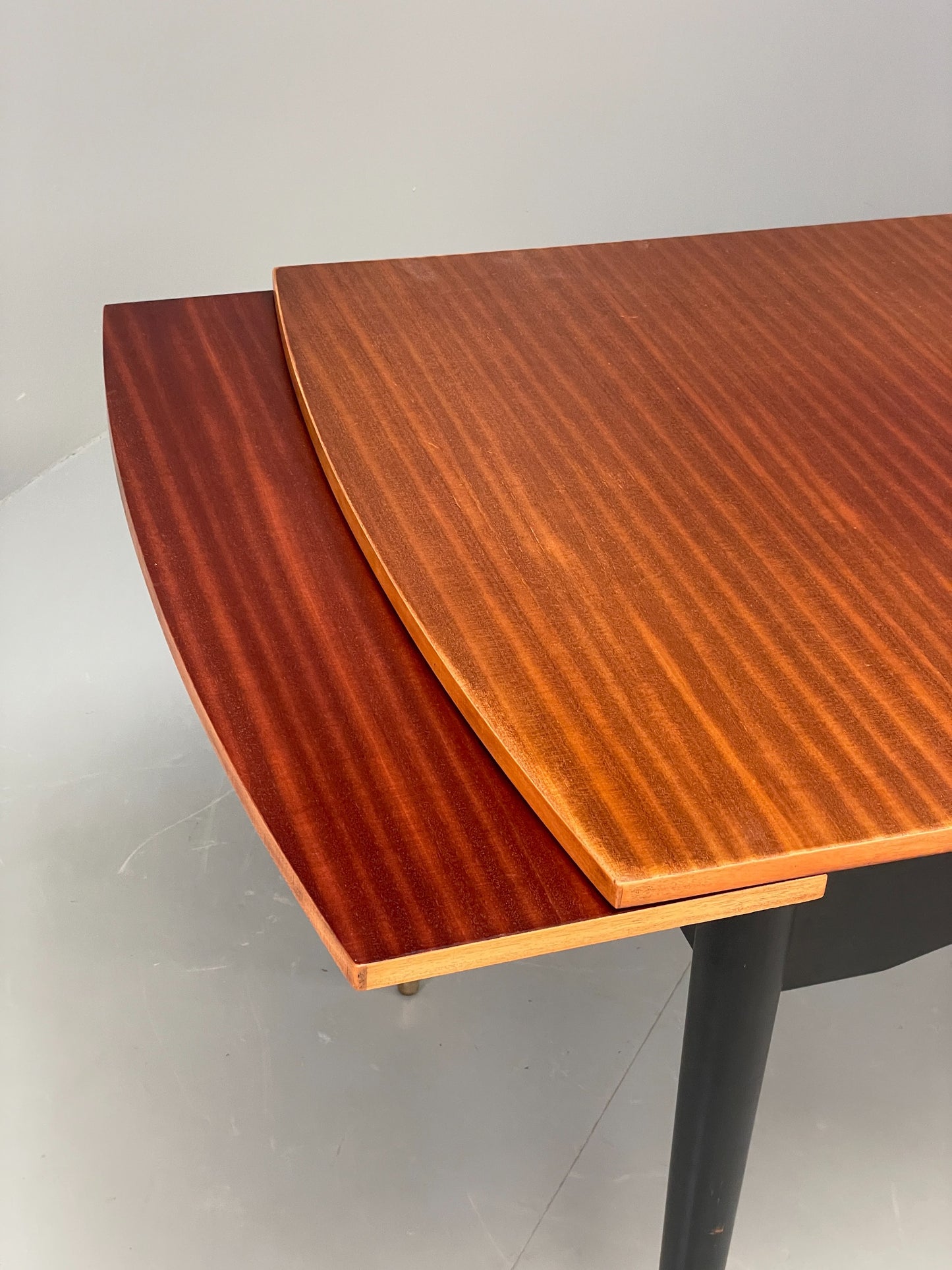 Vintage 1960s Dining Table And 4 Chairs Teak Black Gold Velour EB12085