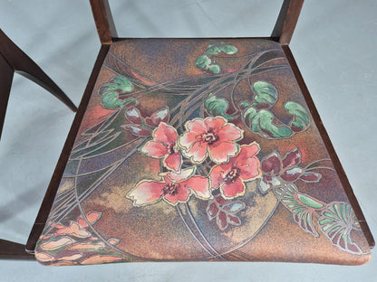 2 Vintage McIntosh Dining Chairs 1960s Retro Floral Upholstery EB12177