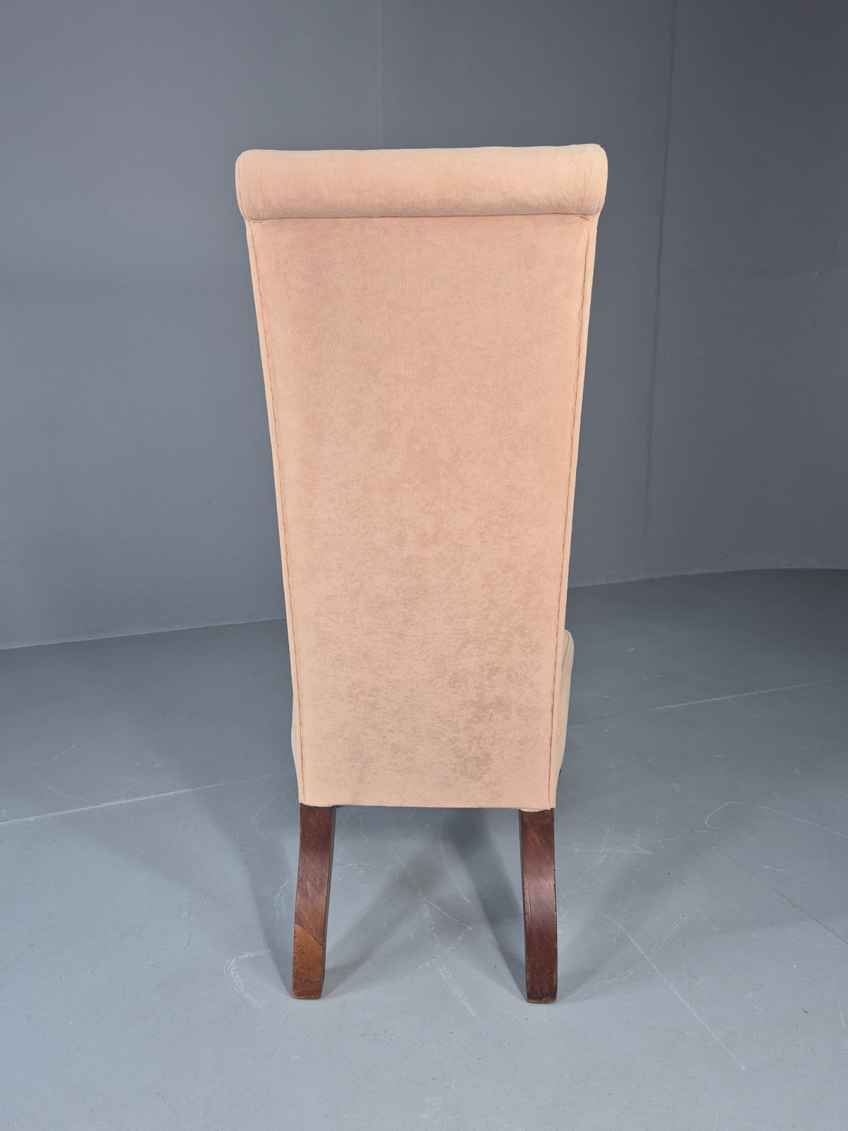 Vintage Slipper Chair Edwardian Antique Cream Cotton Oak Frame EB13125