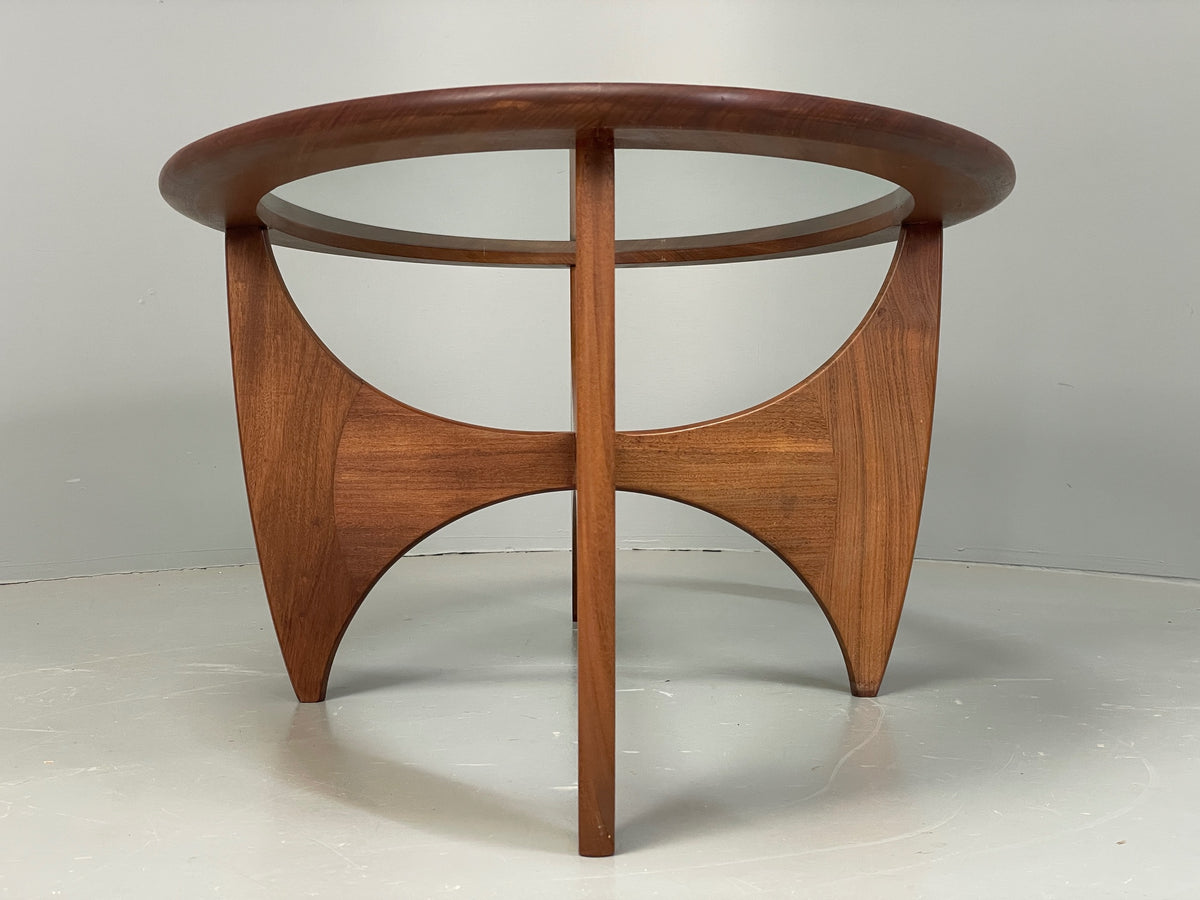 G Plan Astro Coffee Table Oval Teak 1960s Mid Century Vintage Glass Top EB12950
