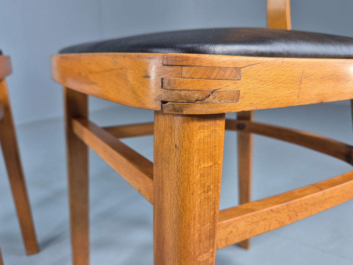2 Vintage 1960s Dining Chairs with Bentwood Backs Apersite Brand Retro EB12224