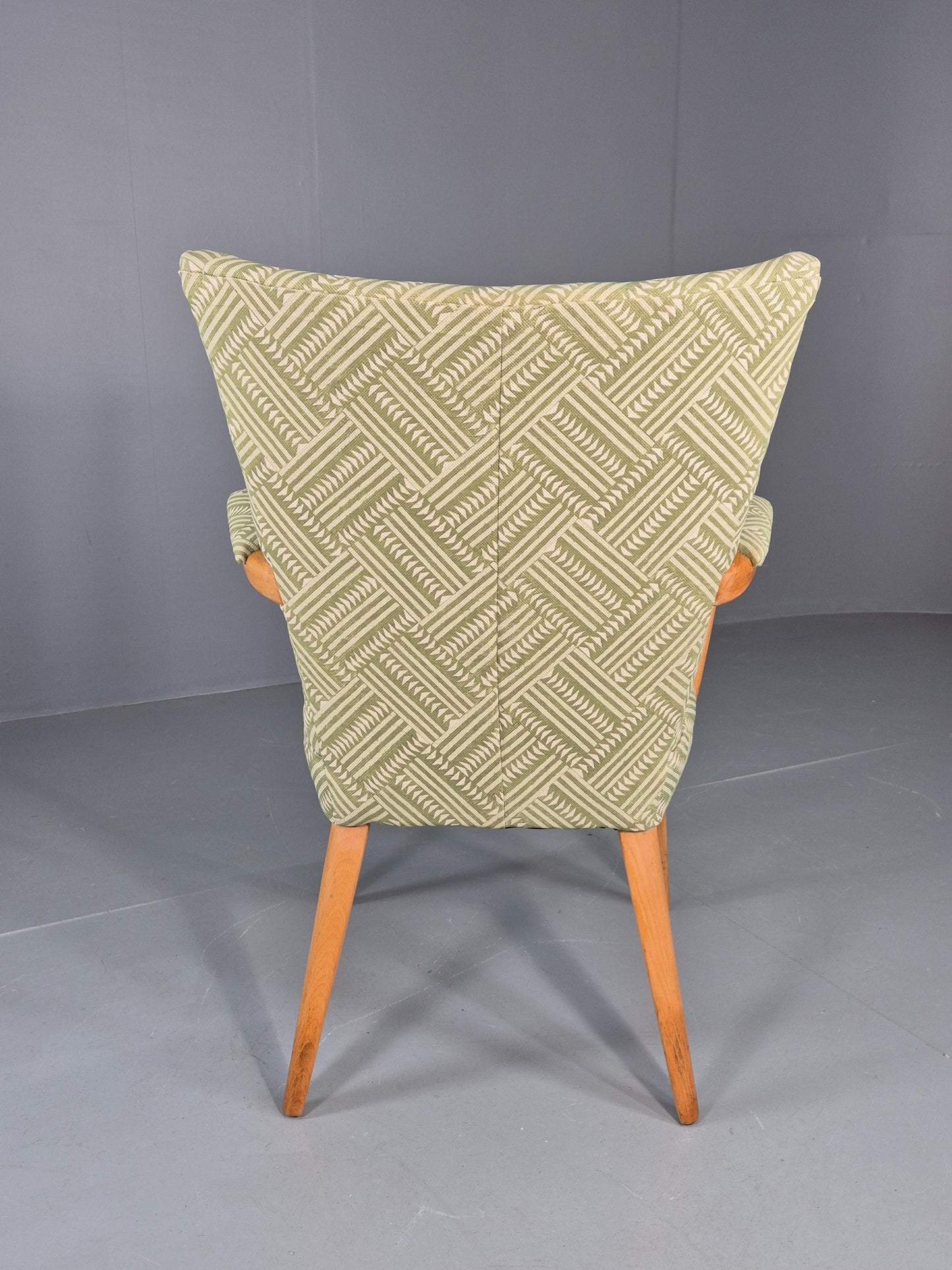 Vintage 1950s Lounge Chair Cintique Beechwood Frame New Upholstery Retro EB11948