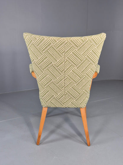 Vintage 1950s Lounge Chair Cintique Beechwood Frame New Upholstery Retro EB11948