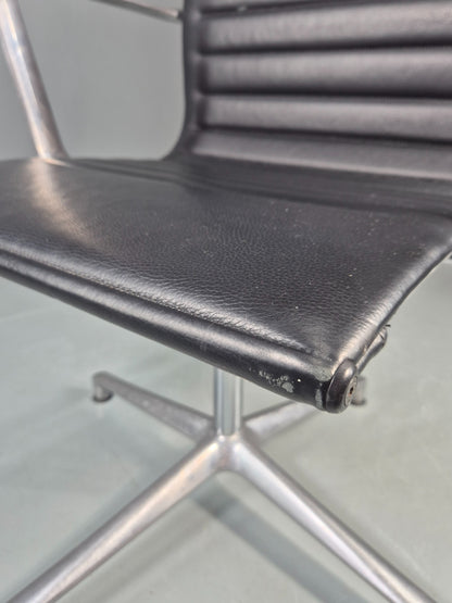 Vintage ICF Eames Style Office Chair Leather and Aluminium EB12243