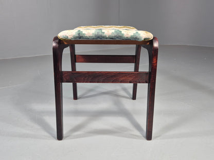Vintage Mid Century Footstool Danish Design Chevron Pattern 1960s EB12028