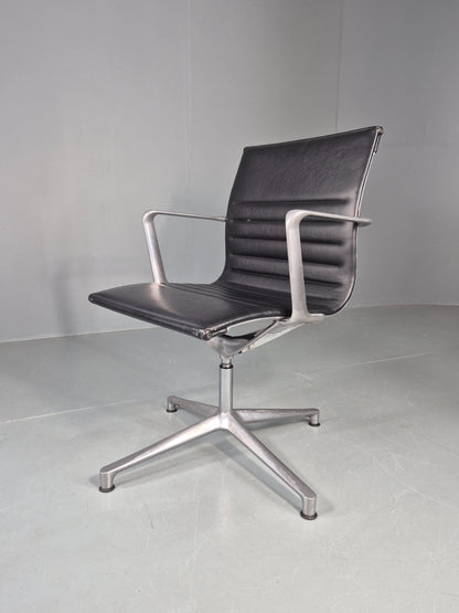 Vintage ICF Eames Style Office Chair Leather and Aluminium EB12243