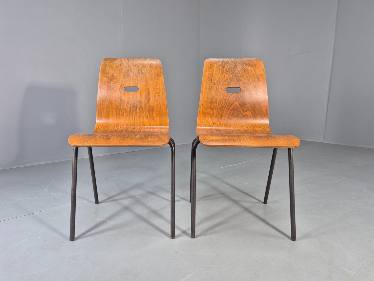 2 Vintage Robin Day Q Stak Chairs for Hille 1950s Design MCM Retro EB13130