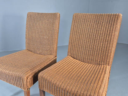 2 Vintage Rattan Dining Chairs 1980s Retro Dutch EB12047