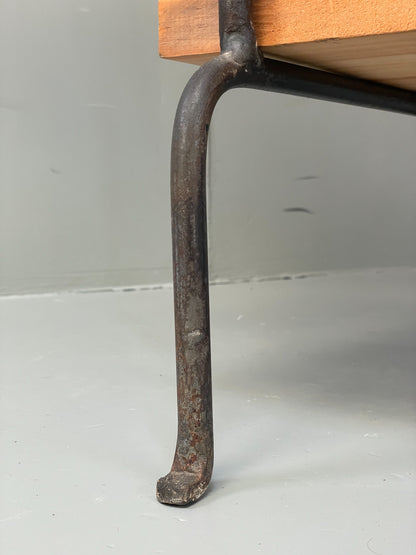 Vintage Open Shelving Unit Steel Acacia No Screws Freestanding EB12623