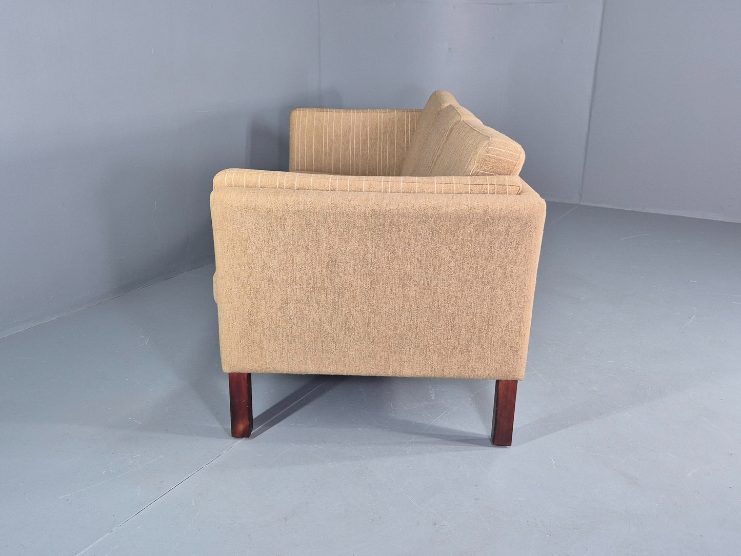 Vintage 3 Seater Sofa Danish Design 1980s Wool upholstery Retro MCM EB12543