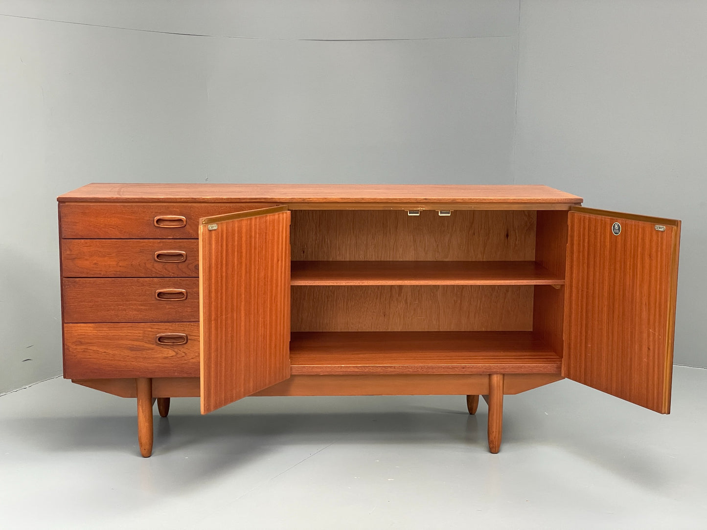 Vintage Sideboard Teak 1960s By Validity Furniture Mid Century Shelving EB12613