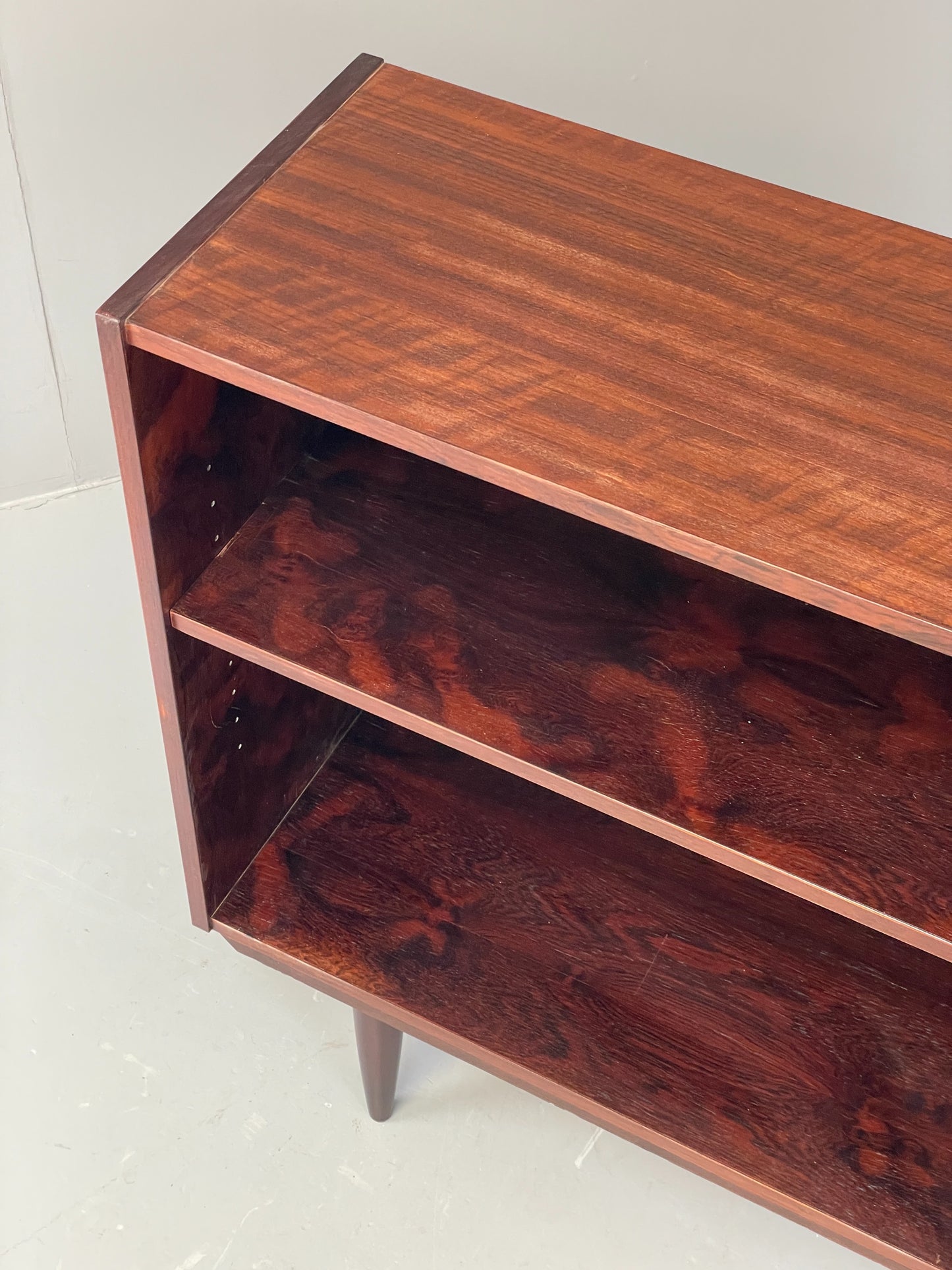 Vintage 1970s Danish Bookcase Darkwood Retro Adjustable Shelving EB12337