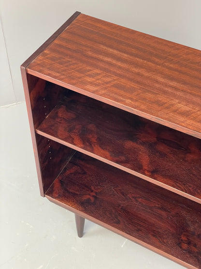 Vintage 1970s Danish Bookcase Darkwood Retro Adjustable Shelving EB12337