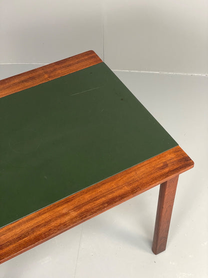 Vintage 1960s Side Table By Hans Olsen Sweden Green Leather Top EB11186