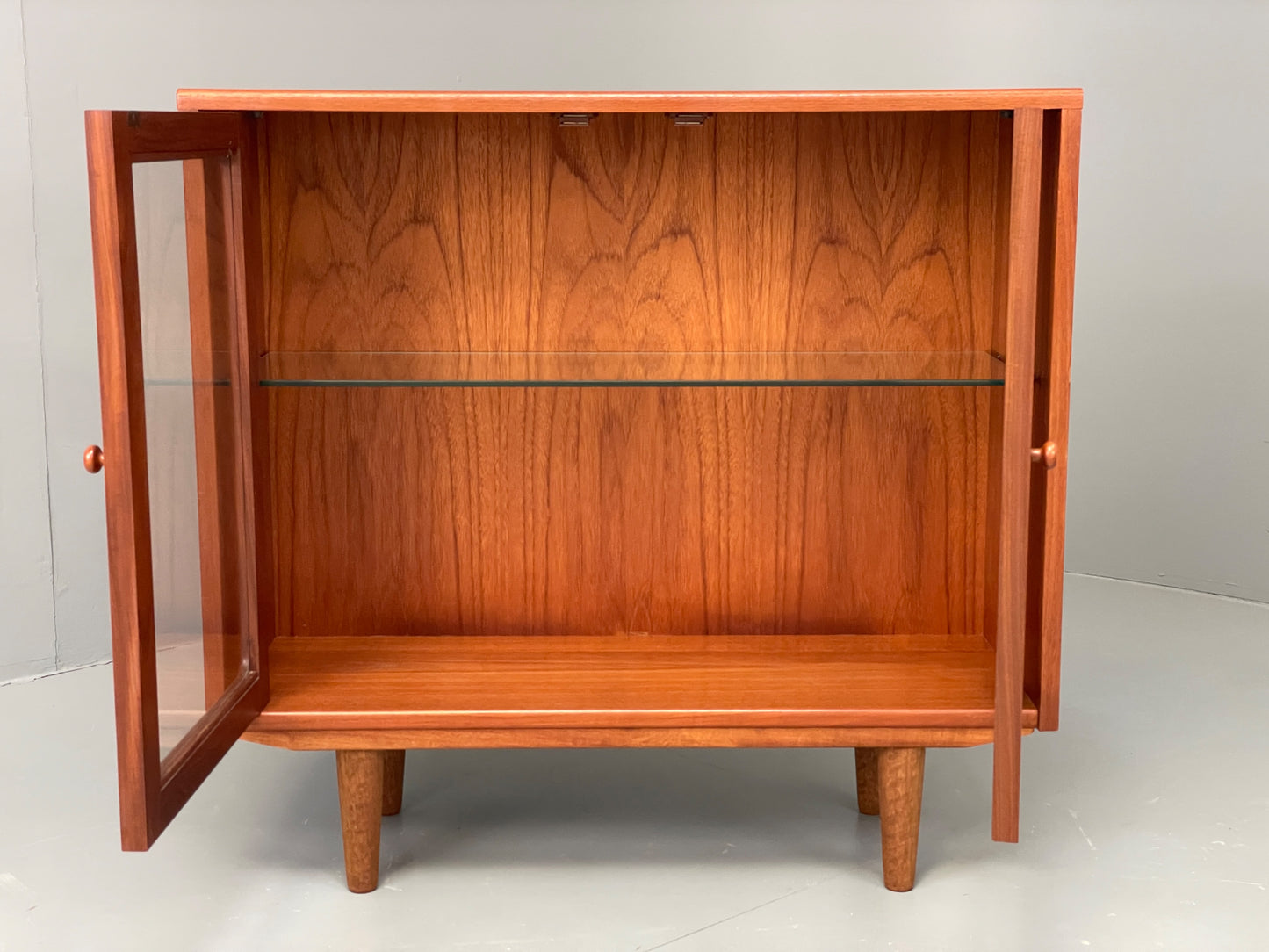 Vintage G Plan Bookcase Teak 1970s Glazed Doors Shelving Mid Century EB12901