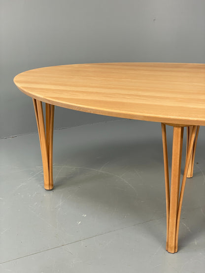 Danish Oval Coffee Table By Haslev Solid Beech Scandinavian EB12211